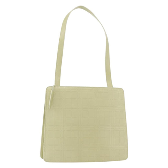 BURBERRY Shoulder Bag Leather Green Silver Auth BA12588A