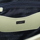 BURBERRY Shoulder Bag Leather Green Silver Auth BA12588A-15