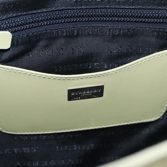 BURBERRY Shoulder Bag Leather Green Silver Auth BA12588A