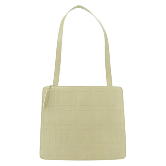 BURBERRY Shoulder Bag Leather Green Silver Auth BA12588A