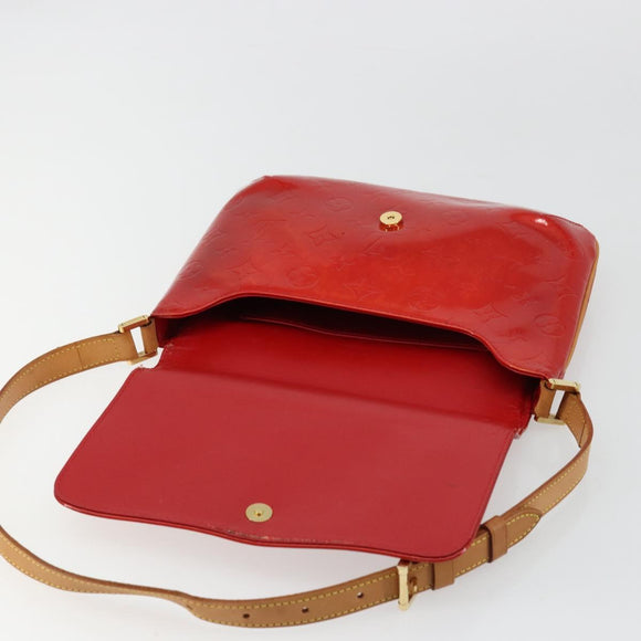 LOUIS VUITTON Monogram Vernis Thompson Street Tasche Rot Rouge M91094 Auth BA12592