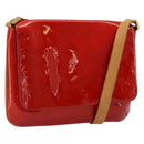 LOUIS VUITTON Monogram Vernis Thompson Street Tasche Rot Rouge M91094 Auth BA12592-1