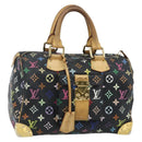 LOUIS VUITTON Monogram Multicolor Speedy 30 Hand Bag Black M92642 Auth BA12597-1