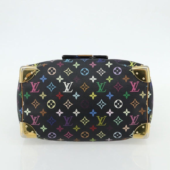 LOUIS VUITTON Monogram Multicolor Speedy 30 Hand Bag Black M92642 Auth BA12597