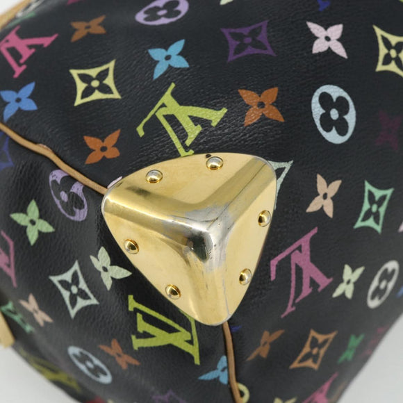 LOUIS VUITTON Monogram Multicolor Speedy 30 Hand Bag Black M92642 Auth BA12597