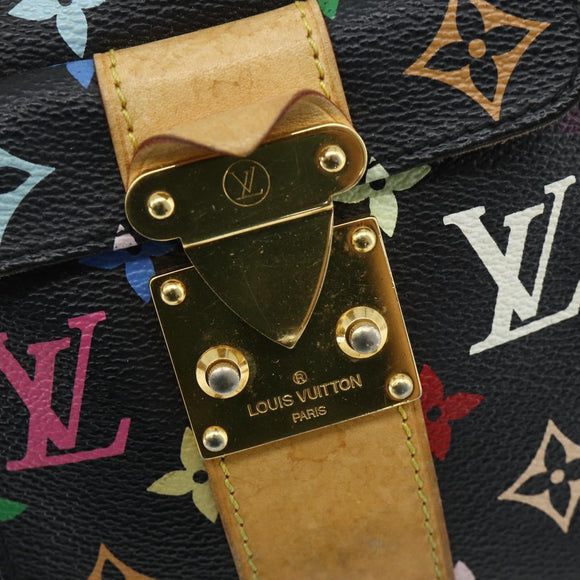LOUIS VUITTON Monogram Multicolor Speedy 30 Hand Bag Black M92642 Auth BA12597