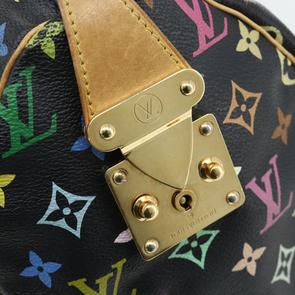 LOUIS VUITTON Monogram Multicolor Speedy 30 Hand Bag Black M92642 Auth BA12597