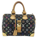 LOUIS VUITTON Monogram Multicolor Speedy 30 Hand Bag Black M92642 Auth BA12597-2