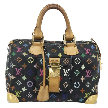 LOUIS VUITTON Monogram Multicolor Speedy 30 Hand Bag Black M92642 Auth BA12597 - 0