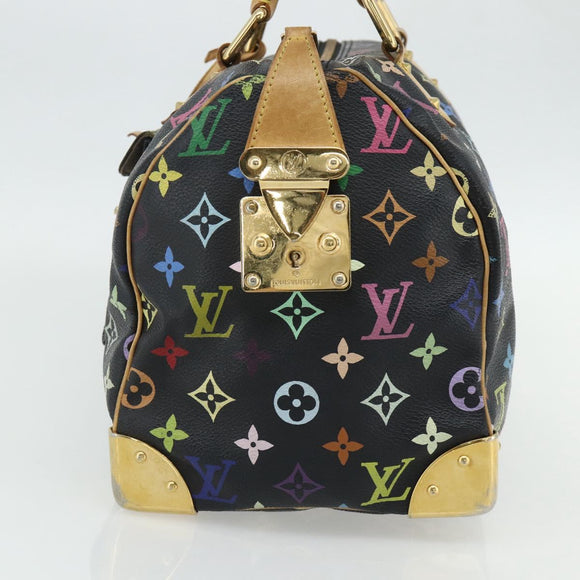 LOUIS VUITTON Monogram Multicolor Speedy 30 Hand Bag Black M92642 Auth BA12597