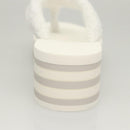 CHANEL Beach Sandals Cotton 39C White CC Auth BA1259AM-12