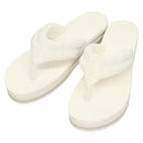 CHANEL Beach Sandals Cotton 39C White CC Auth BA1259SM-1