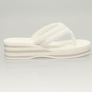 CHANEL Beach Sandals Cotton 39C White CC Auth BA1259SM-20
