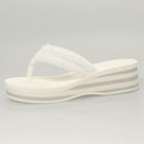 CHANEL Beach Sandals Cotton 39C White CC Auth BA1259SM-21