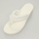 CHANEL Beach Sandals Cotton 39C White CC Auth BA1259AM-22
