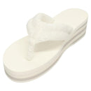 CHANEL Beach Sandals Cotton 39C White CC Auth BA1259SM-2