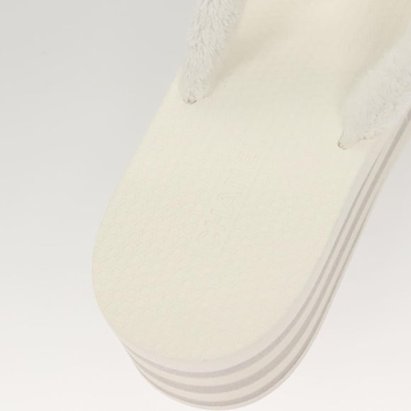 CHANEL Beach Sandals Cotton 39C White CC Auth BA1259SM