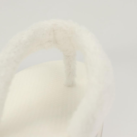 CHANEL Beach Sandals Cotton 39C White CC Auth BA1259SM
