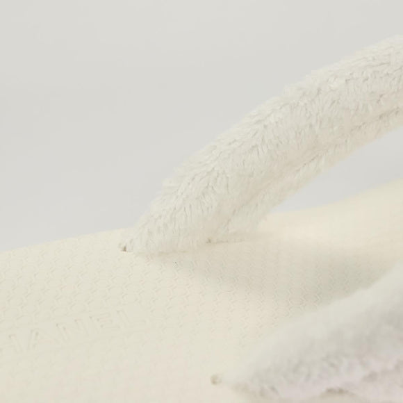 CHANEL Beach Sandals Cotton 39C White CC Auth BA1259AM