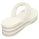 CHANEL Beach Sandals Cotton 39C White CC Auth BA1259SM-3