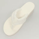CHANEL Beach Sandals Cotton 39C White CC Auth BA1259SM-6