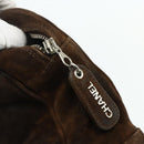 CHANEL Chain Shoulder Bag Suede Brown Silver CC Auth BA12605-16
