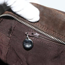 CHANEL Chain Shoulder Bag Suede Brown Silver CC Auth BA12605-21