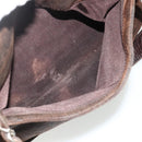 CHANEL Chain Shoulder Bag Suede Brown Silver CC Auth BA12605-25