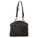 CHANEL Chain Shoulder Bag Suede Brown Silver CC Auth BA12605-3