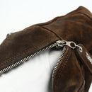 CHANEL Chain Shoulder Bag Suede Brown Silver CC Auth BA12605-7