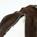 CHANEL Chain Shoulder Bag Suede Brown Silver CC Auth BA12605-8