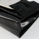 Salvatore Ferragamo Vara Ribbon Bag Patent Leather Black Silver Auth BA12606-11