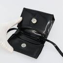 Salvatore Ferragamo Vara Ribbon Bag Patent Leather Black Silver Auth BA12606-16