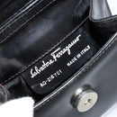 Salvatore Ferragamo Vara Ribbon Bag Patent Leather Black Silver Auth BA12606-17