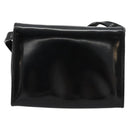 Salvatore Ferragamo Vara Ribbon Bag Patent Leather Black Silver Auth BA12606-3