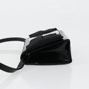 Salvatore Ferragamo Vara Ribbon Bag Patent Leather Black Silver Auth BA12606-5