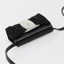 Salvatore Ferragamo Vara Ribbon Bag Patent Leather Black Silver Auth BA12606-6