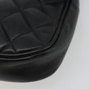 CHANEL Matelasse Chain Shoulder Bag Lamb Skin Black Gold CC Auth BA12607-10