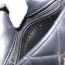 CHANEL Matelasse Chain Shoulder Bag Lamb Skin Black Gold CC Auth BA12607-16