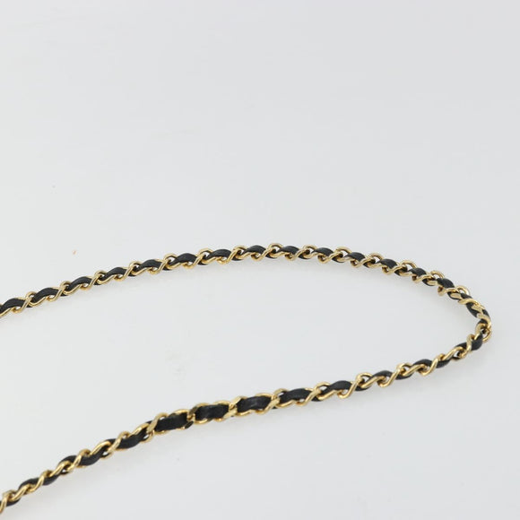 CHANEL Matelasse Chain Shoulder Bag Lamb Skin Black Gold CC Auth BA12607