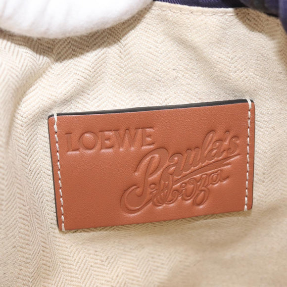 LOEWE Purse Pouch Canvas Bordeaux Auth BA12609A