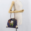 LOEWE Purse Pouch Canvas Bordeaux Auth BA12609A-20