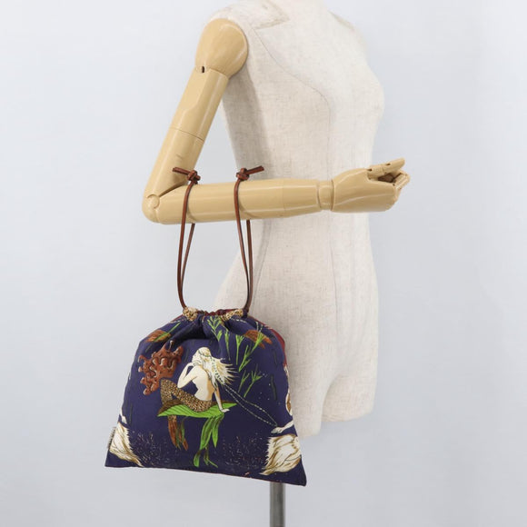 LOEWE Purse Pouch Canvas Bordeaux Auth BA12609A