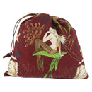 LOEWE Purse Pouch Canvas Bordeaux Auth BA12609A-2