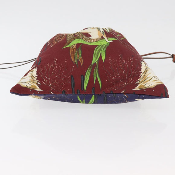 LOEWE Purse Pouch Canvas Bordeaux Auth BA12609A