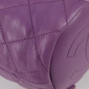 CHANEL Chain Matelasse Backpack Lamb Skin Purple CC Auth BA1260SM-18