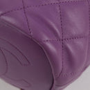 CHANEL Chain Matelasse Backpack Lamb Skin Purple CC Auth BA1260SM-19