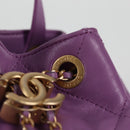 CHANEL Chain Matelasse Backpack Lamb Skin Purple CC Auth BA1260SM-22