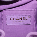 CHANEL Chain Matelasse Backpack Lamb Skin Purple CC Auth BA1260AM-26