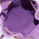 CHANEL Chain Matelasse Backpack Lamb Skin Purple CC Auth BA1260AM-10